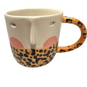 Anthropologie Fotini Tikkou Visage Mug Face Hand Painted Stoneware Mug
